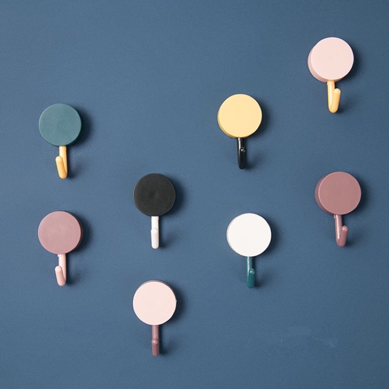 Móc Treo Đồ Hình Tròn Dán Tường Đa Năng Gắn Trang Trí Decor Nhà Cửa Nhiều Màu Sắc.