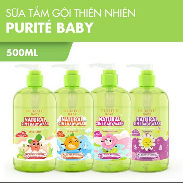 Sữa tắm gội purite baby 500ml