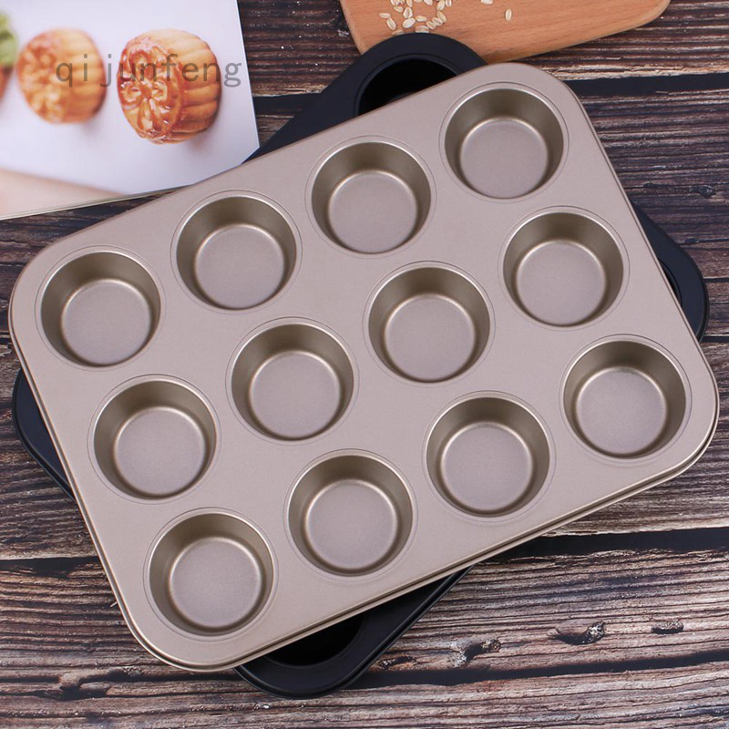 Khuôn nướng bánh muffin bằng thép carbon 12 ngăn vệ sinh dễ dàng