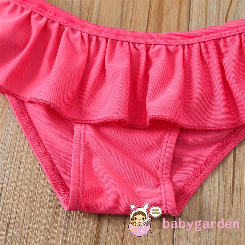 Bộ Đồ Bơi Ba Mảnh Cổ Yếm In Hoa Chống Nắng Dành Cho Bé Gái 0-24 Tháng Tuổi