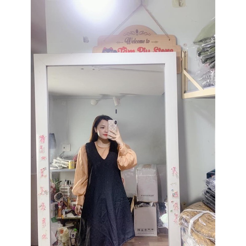 set yếm tay phồng bigsize hình thật ạ