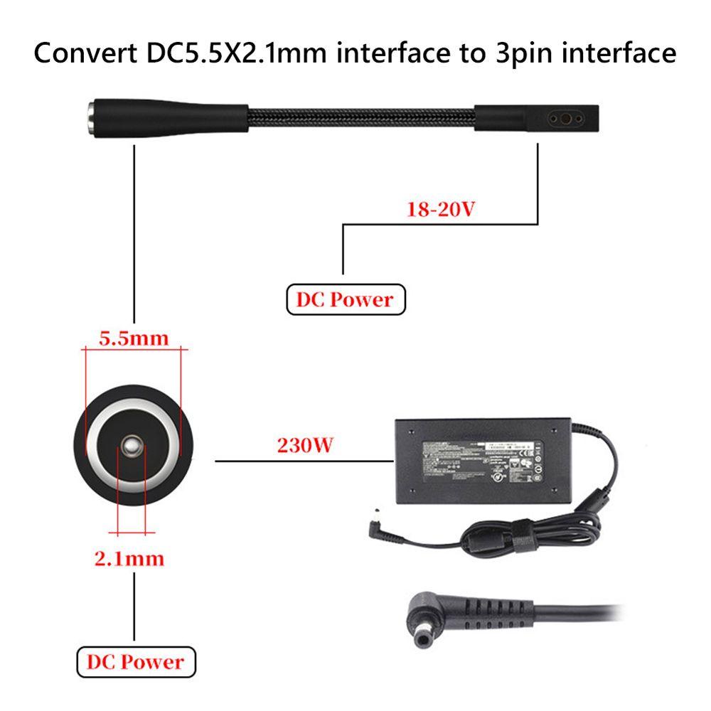 Dây Cáp Nguồn DC5521 DC5525 DC7450 230W Dành Cho Razer Notebook