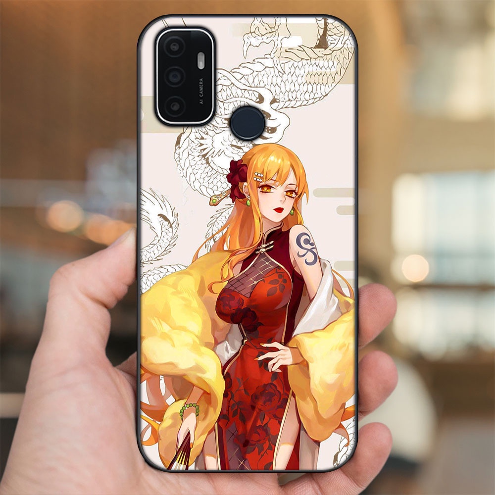 Ốp lưng Oppo A53 viền đen in hình Nami One Piece Đảo Hải Tặc