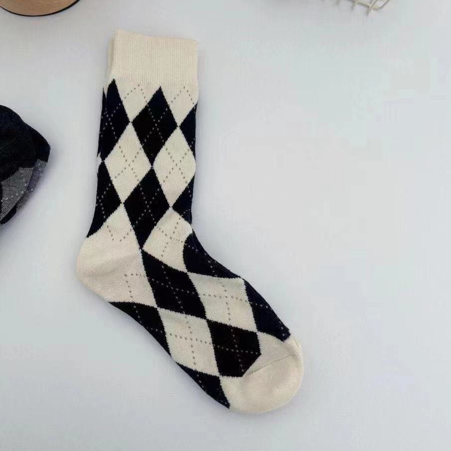 Tất Ống Lửng Họa Tiết Kim Cương Thời Trang Thu Đông Cho Nữ