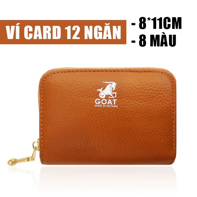 Ví đựng Card GOAT K0004 khóa kéo 8cm x 11cm 8 màu