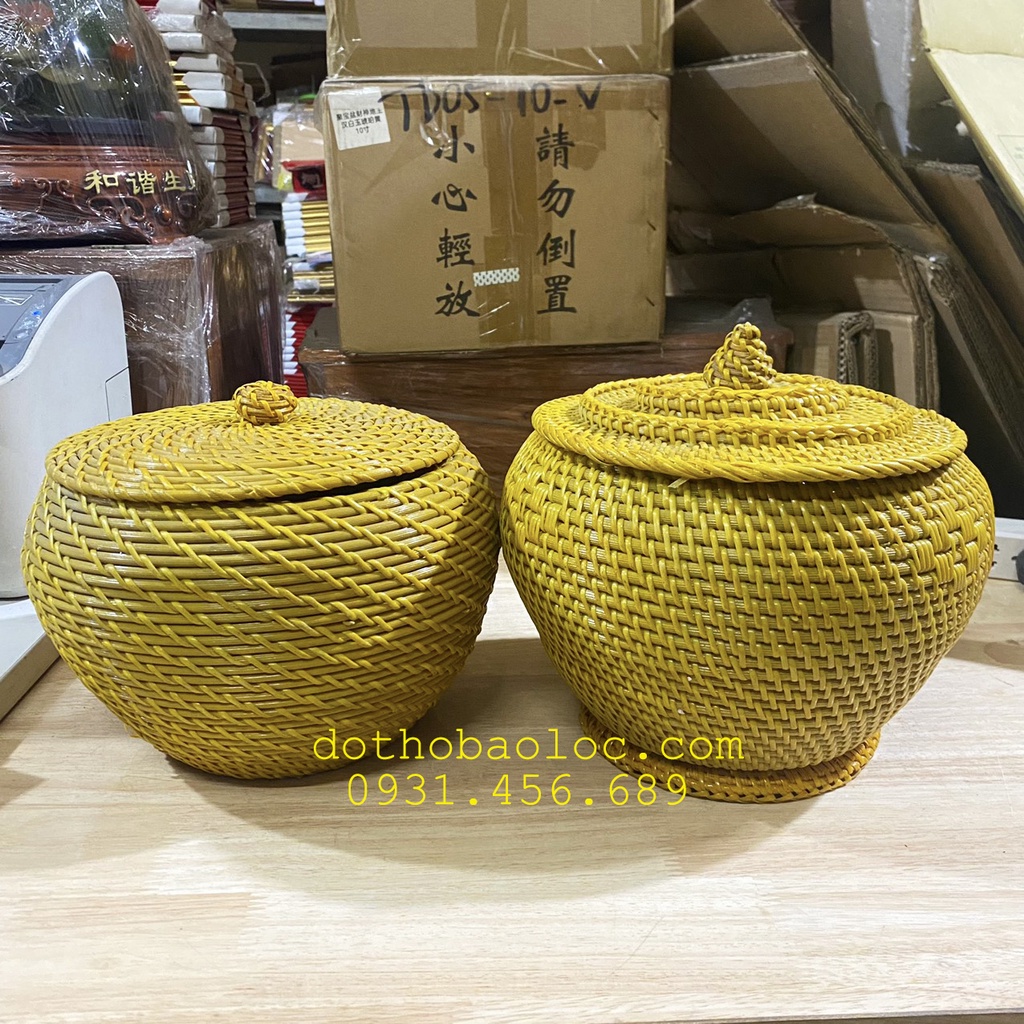 Giỏ đan mây giữ nhiệt bình tích trà, giỏ đựng tích trà giữ ấm bình trà loại đẹp chất lượng cao – 2 kiểu