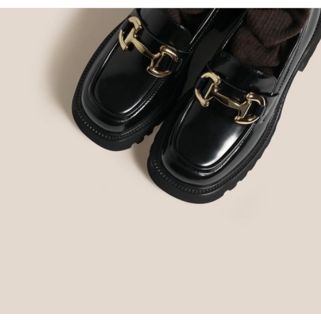 Giày Da Bít Mũi Đế Dày Phong Cách Anh Quốc Thời Trang 2022 Cho Nữ