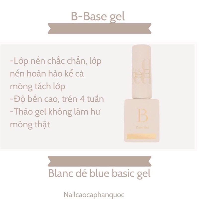 Freeship - Chính hãng Bộ sản phẩm Top- Base-Clear Basic gel Blanc dé blue