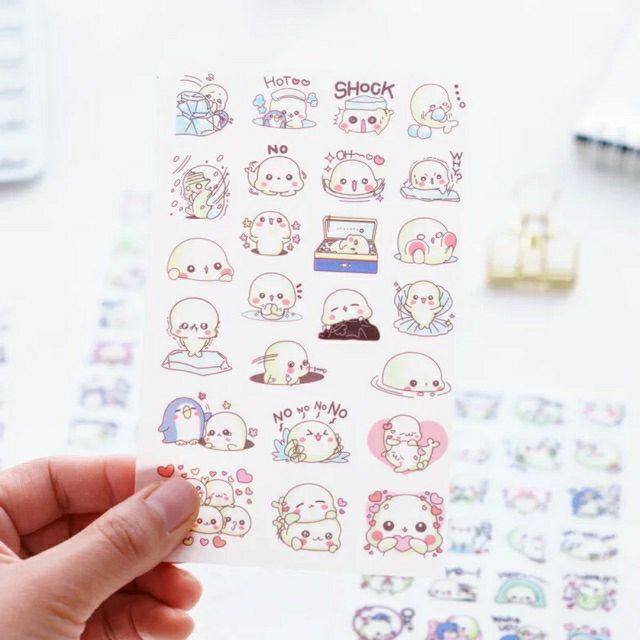 Set 6 tấm sticker sư tử biển