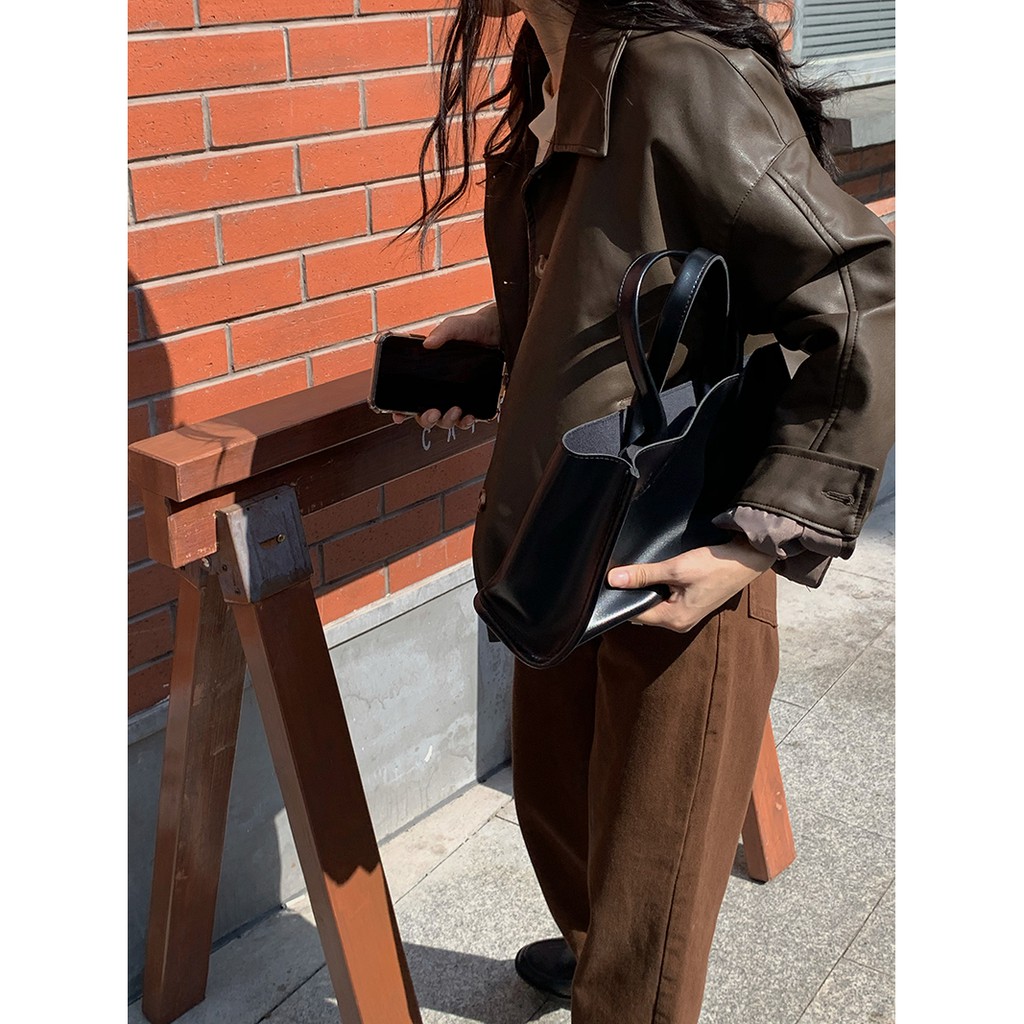 Áo khoác da Rien croptop Unisex