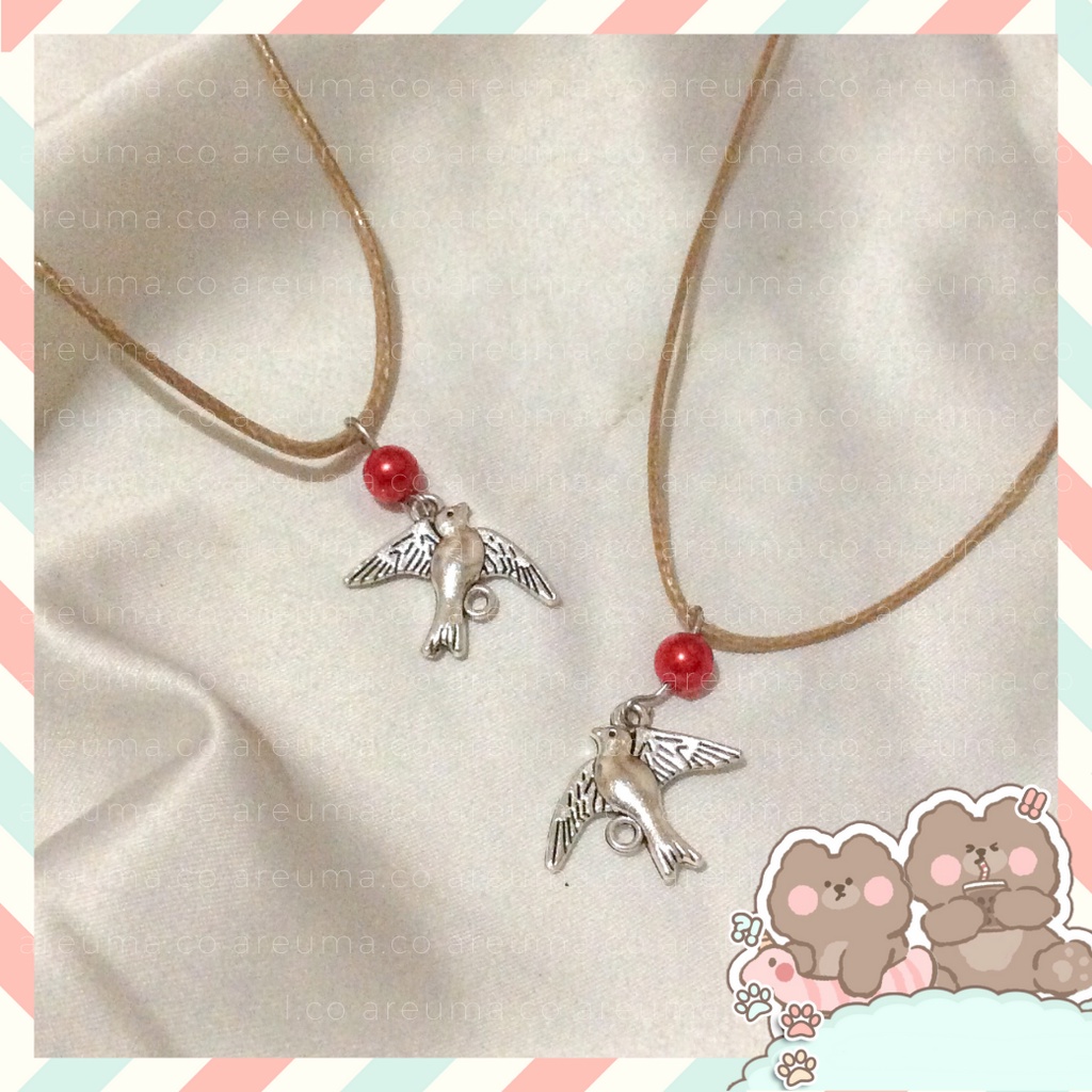 (Hàng Có Sẵn) Dây Chuyền Mặt Chim Bồ Câu Và Hoa Hồng Trẻ Trung - JUNG HAE IN JISOO