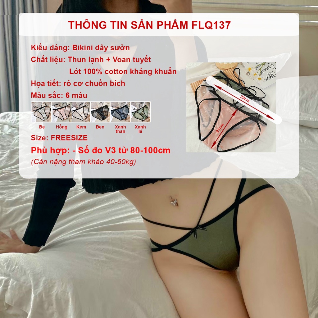 Quần lót nữ dây mảnh siêu gợi cảm chất voan tuyết phối thun lạnh Havana FLQ137