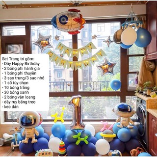 Set bóng phi hành gia bé trai trang trí sinh nhật.55