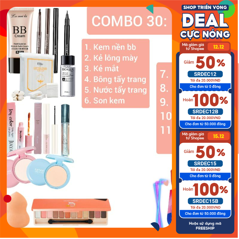 Bộ mỹ phẩm trang điểm đầy đủ nội địa trung - combo mỹ phẩm trang điểm đầy đủ nội địa trung