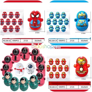 đồ chơi lật đật mini squid game, lật đật doraemon cho bé siêu dễ thương (1 con)