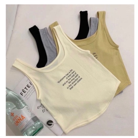 Mẫu mới - Áo 3 lỗ thun tăm in chữ phong cách Hàn Quốc siêu đẹp