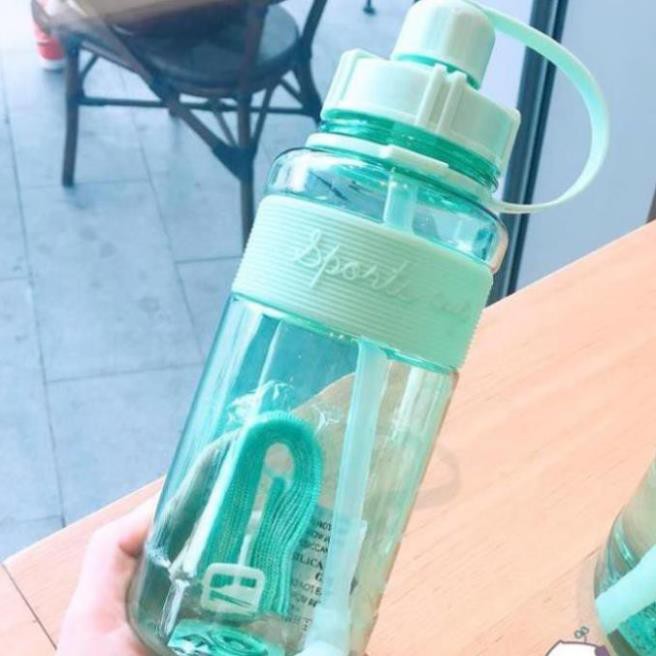 Bình Nước 1000ML Có Ống Hút Và Dây Đeo