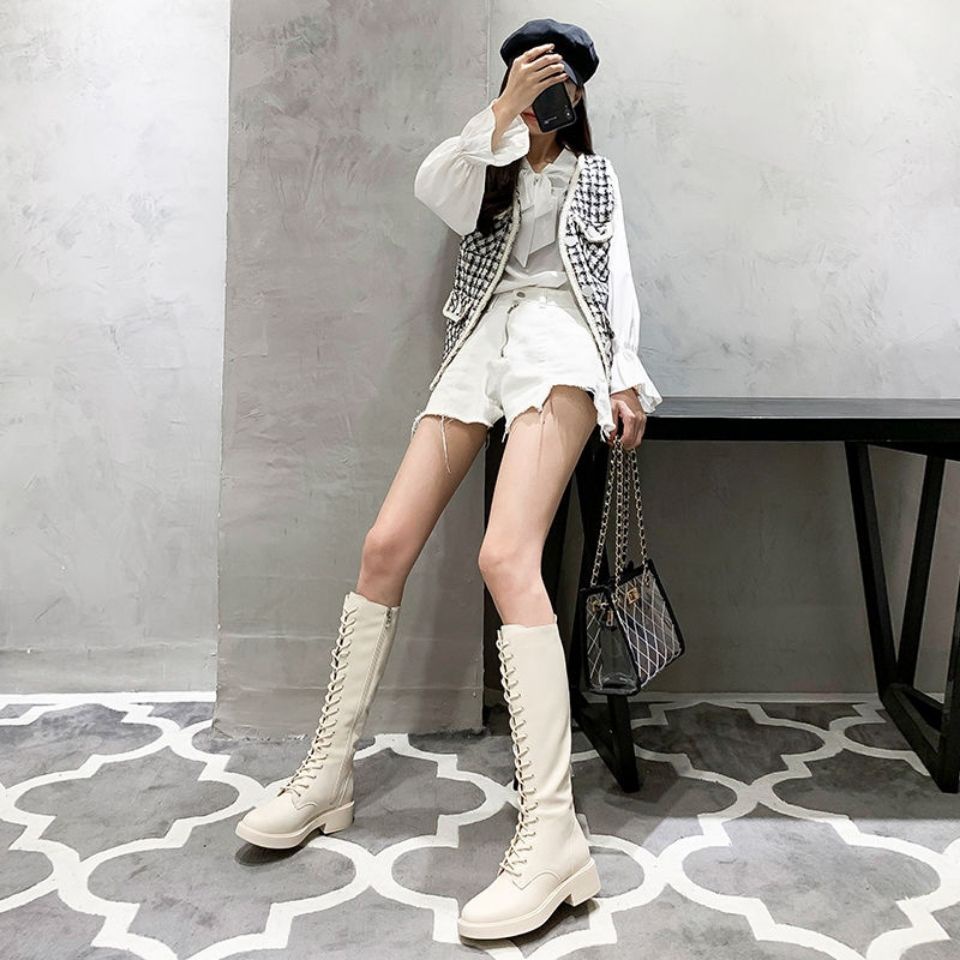 Giày Bốt Da Thật Cao Đến Đầu Gối Cỡ Lớn Thời Trang Thu Đông Cho Nữ