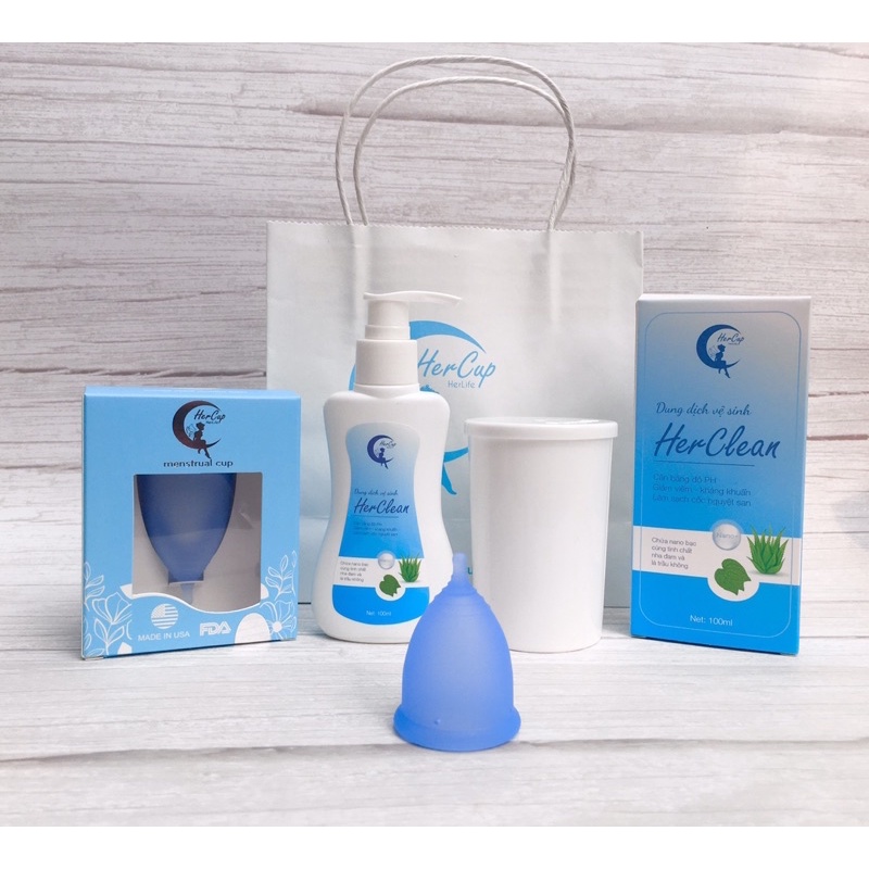 [Made in USA] Cốc nguyệt san Hercup + 20 viên tiệt trùng Milton