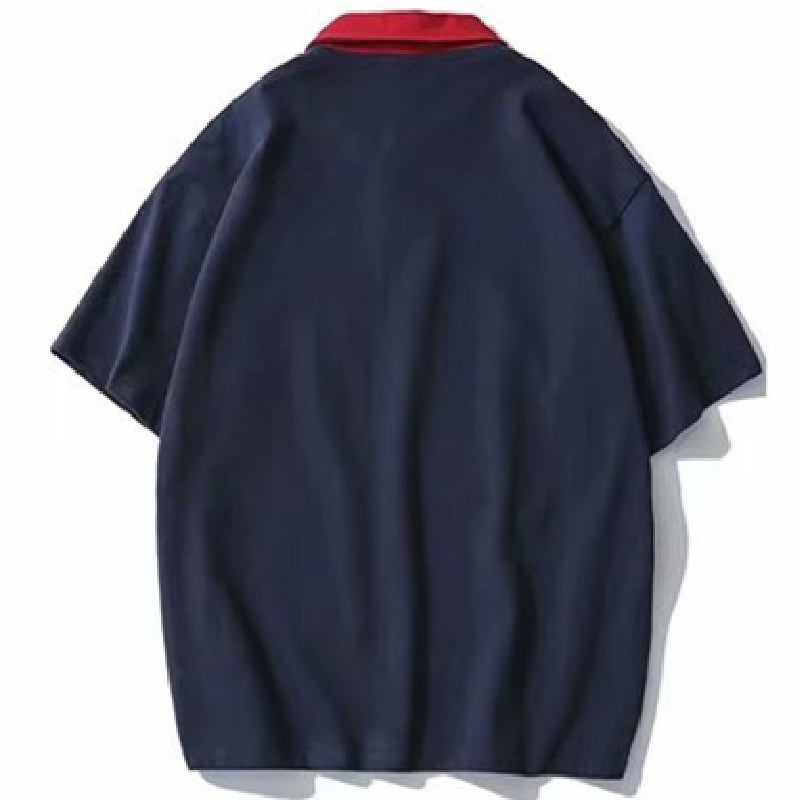 Áo Thun POLO Tay Ngắn Dáng Rộng Thêu Họa Tiết Hoạt Hình Phong Cách Hàn Quốc Thời Trang Mùa Hè Cho Nam size M-3XL