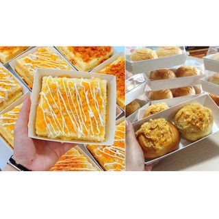 Hộp Giấy Đựng Bánh Chữ Nhật + Vuông  Nắp Nhựa (Set 50 Cái).