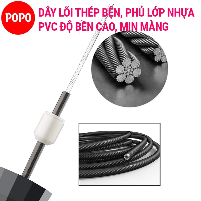 Dây nhảy thể lực, thể dục giảm cân POPO tập luyện thể thao giảm mỡ bụng đốt cháy calo kickbox boxing