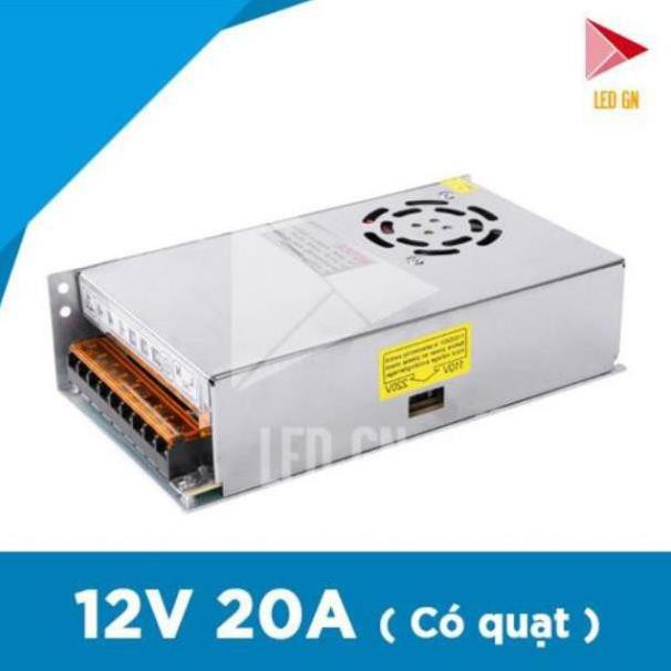 Nguồn 12V 20A Có Quạt - Chuyển Đổi Điện Áp 220V về 12V 20A - 80% Công Suất