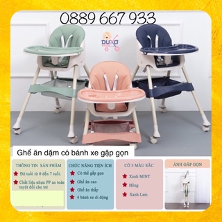 GHẾ ĂN DẶM UMOO cho bé .GHẾ ĂN DẶM BELLY BABY có bánh xe full phụ kiện