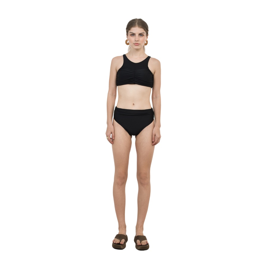 Set đồ bơi 2 mảnh mẫu trơn nữ, màu đen đơn giản là min - RUCHED BIKINI