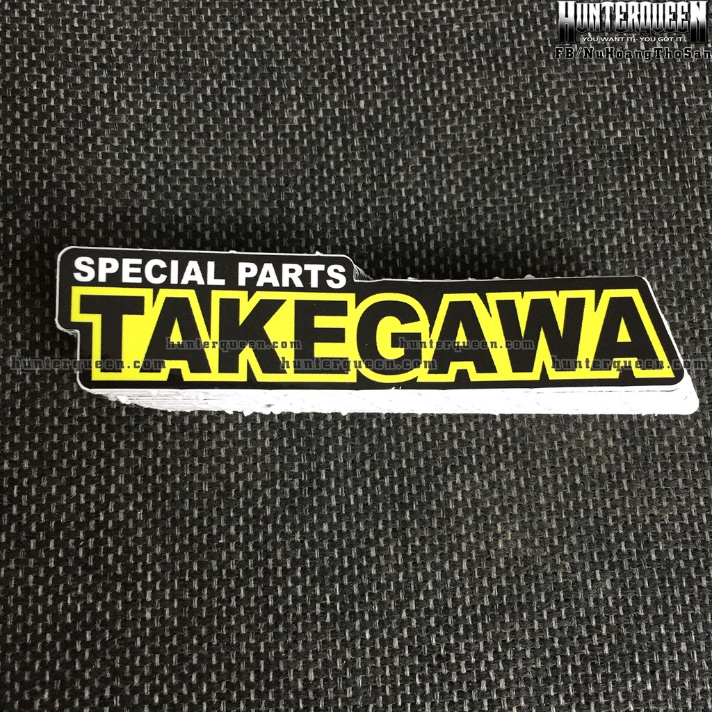 TAKE GAWA [11.6x2.7cm] decal cao cấp chống nước, sắc nét, bền màu, dính chặt. Hình dán logo trang trí mọi nơi