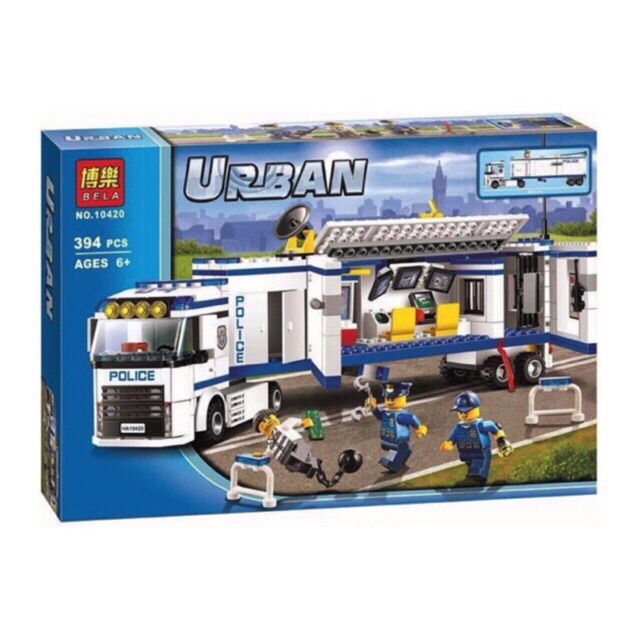 Đồ chơi lego Urban city bela 10420-xếp hình tù nhân bỏ trốn khỏi xe cảnh sát