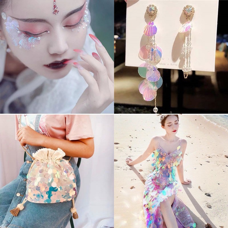 Vảy Kim Tuyến Hình Vỏ Sò / Sequin Trang Trí Quần Áo DIY