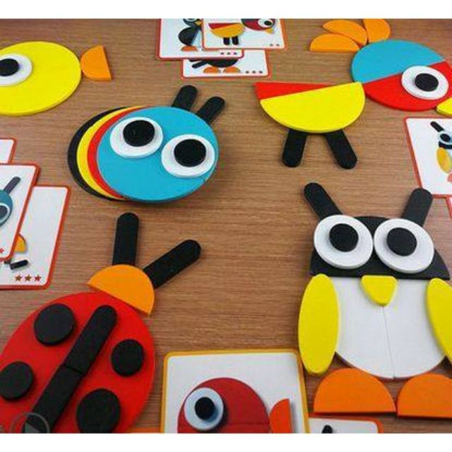 Ghép hình tư duy theo thẻ - giáo cụ Montessori