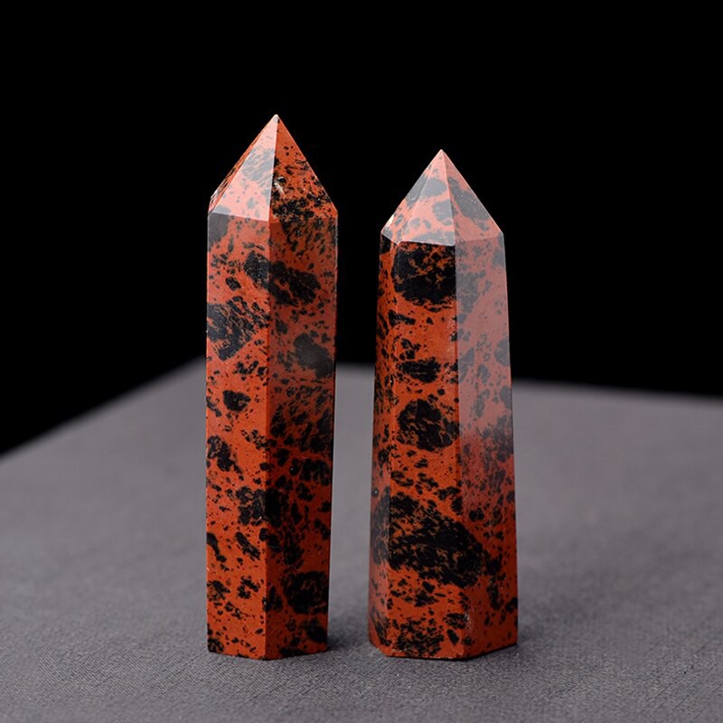 Trụ đá thanh tẩy Red Obsidian