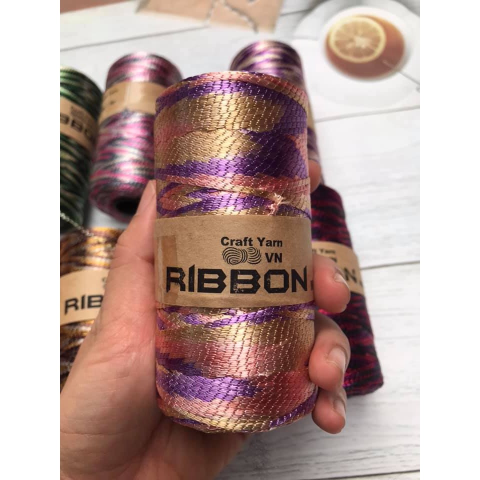 Sợi Ribbon Loang 2mm cuộn 100gram - Phụ kiện thủ công handamde