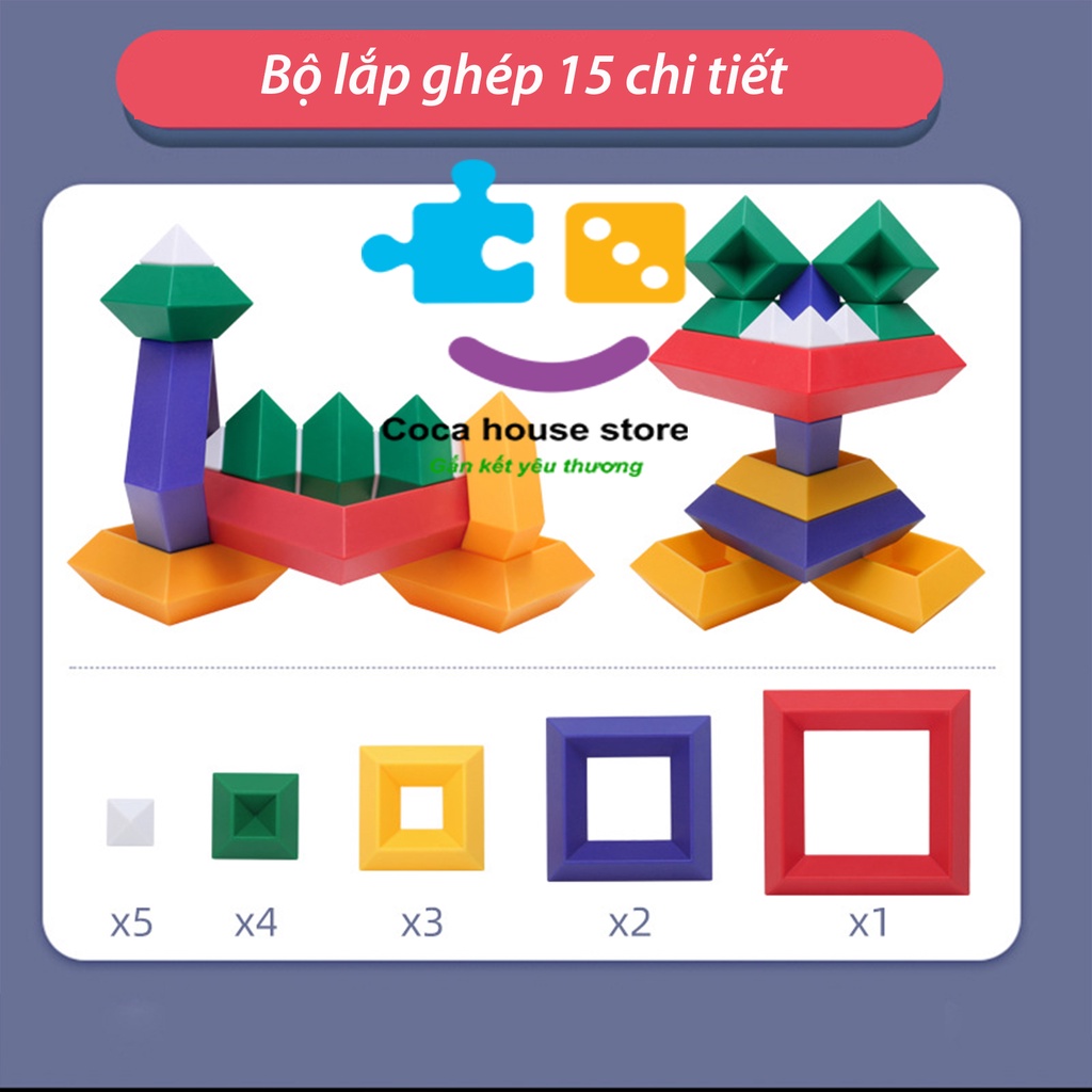 Mô hình đồ chơi lắp ghép kim tự tháp Newchi, khối xây dựng các hạt lớn lắp ráp Die Die la