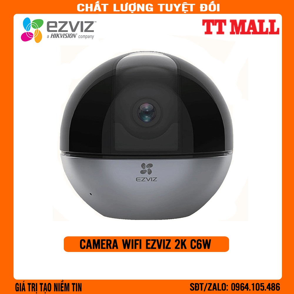 [ĐỘ PHÂN GIẢI 2K] Camera Wifi EZVIZ C6W 4MP quay quét 360 độ (Chuẩn nén H.265, nhận diện người, đàm thoại 2 chiều