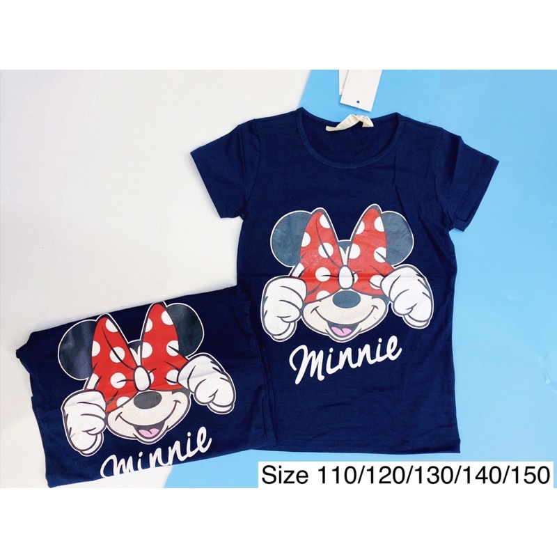 Áo phông cotton mềm chuột Mickey, Minnie, vịt Daisy cho bé gái xuân hè 2022