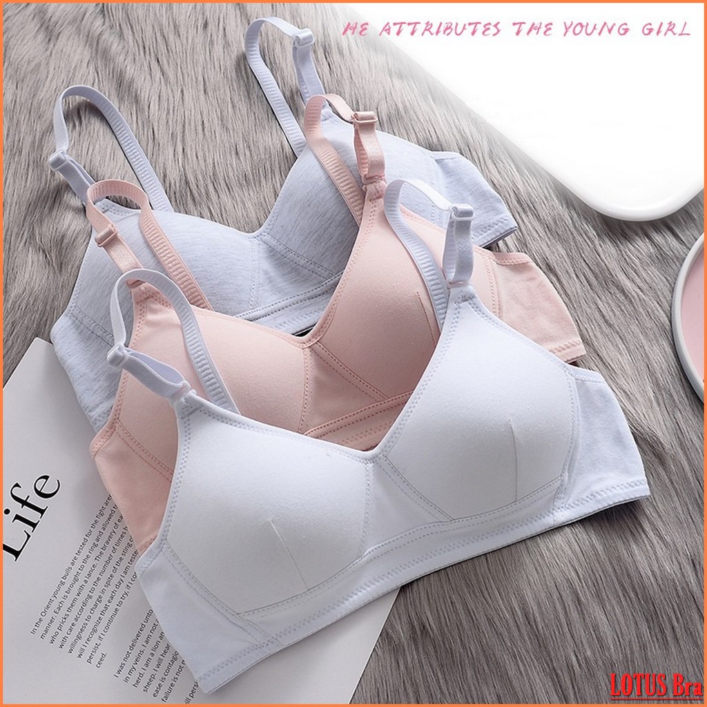 Áo Bra Bralette Áo Lót Ngực Nữ Sinh Không Gọng Cuxie Chất Cotton Mút Mỏng Mềm Mát Phom Ôm Ngực Đẹpp