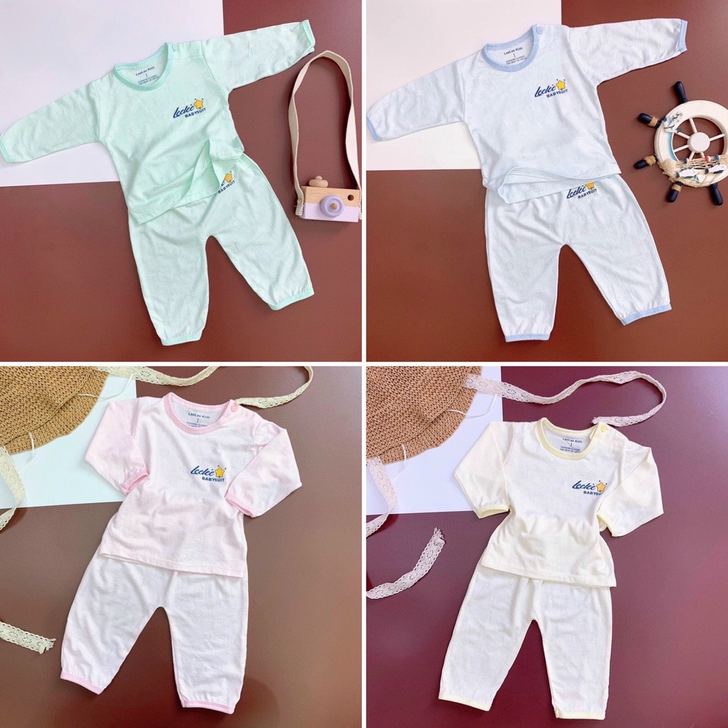 Bộ dài tay cổ tròn cho trẻ từ sơ sinh đến 9 tháng leelee babysuit , bộ thông hơi cho bé trai bé gái