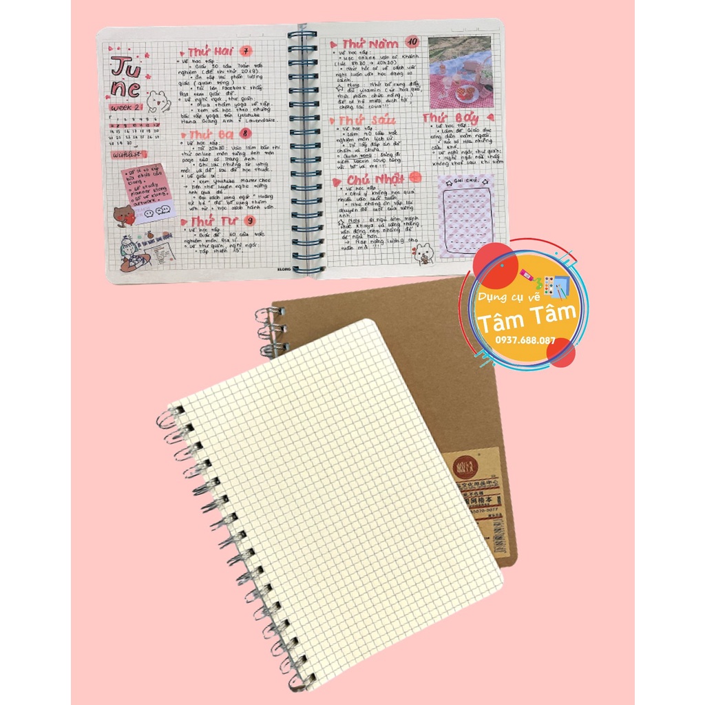[ TÂM TÂM ]-Sổ vẽ chì A5 Suihong Sketchbook, Sổ có ô ly-