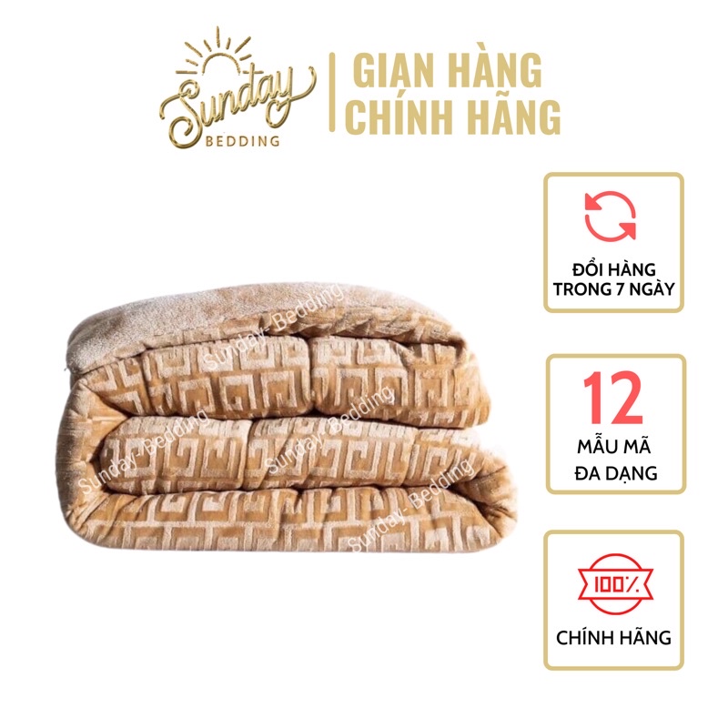 Chăn lông cừu chữ vạn đại hàn 3 lớp cao cấp 3,2kg hàng loại 1