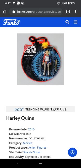 Cặp đôi siêu phẩm Joker và Harley Quinn hàng chính hãng Funko cao 4' (một bộ gồm hai nhân vật)