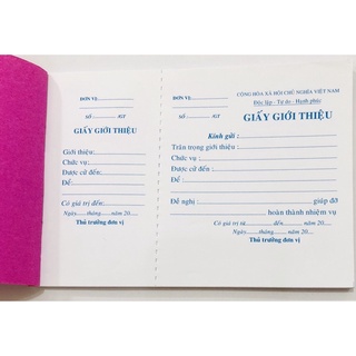 Giấy giới thiệu 1, 2 liên