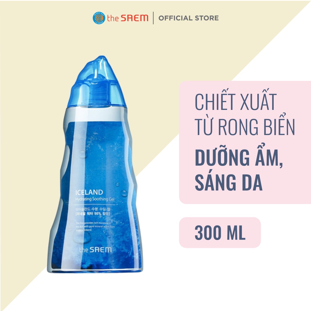 Gel Giữ Ẩm Và Dưỡng Sáng Da Chiết Xuất Từ Rong Biển the SAEM Iceland Hydrating Soothing Gel 300ml