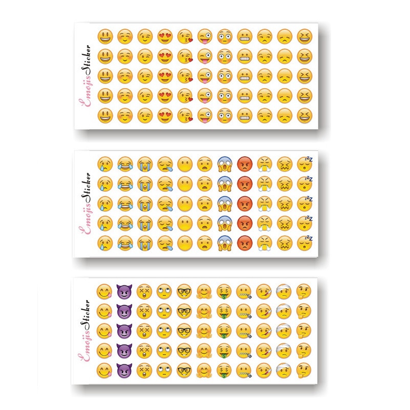 Sticker hình dán mặt cười Emoji nhiều biểu cảm in hình nổi 3D cute dễ thương LIZAMO ST154