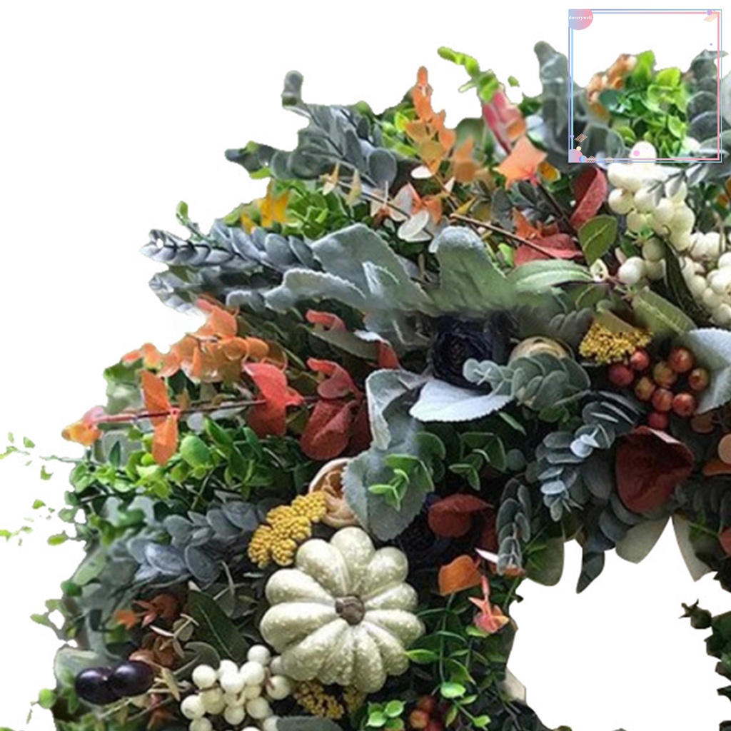 Vòng Hoa Treo Cửa Trang Trí Hình Trái Bí Ngô Bằng Nhựa Sống Động