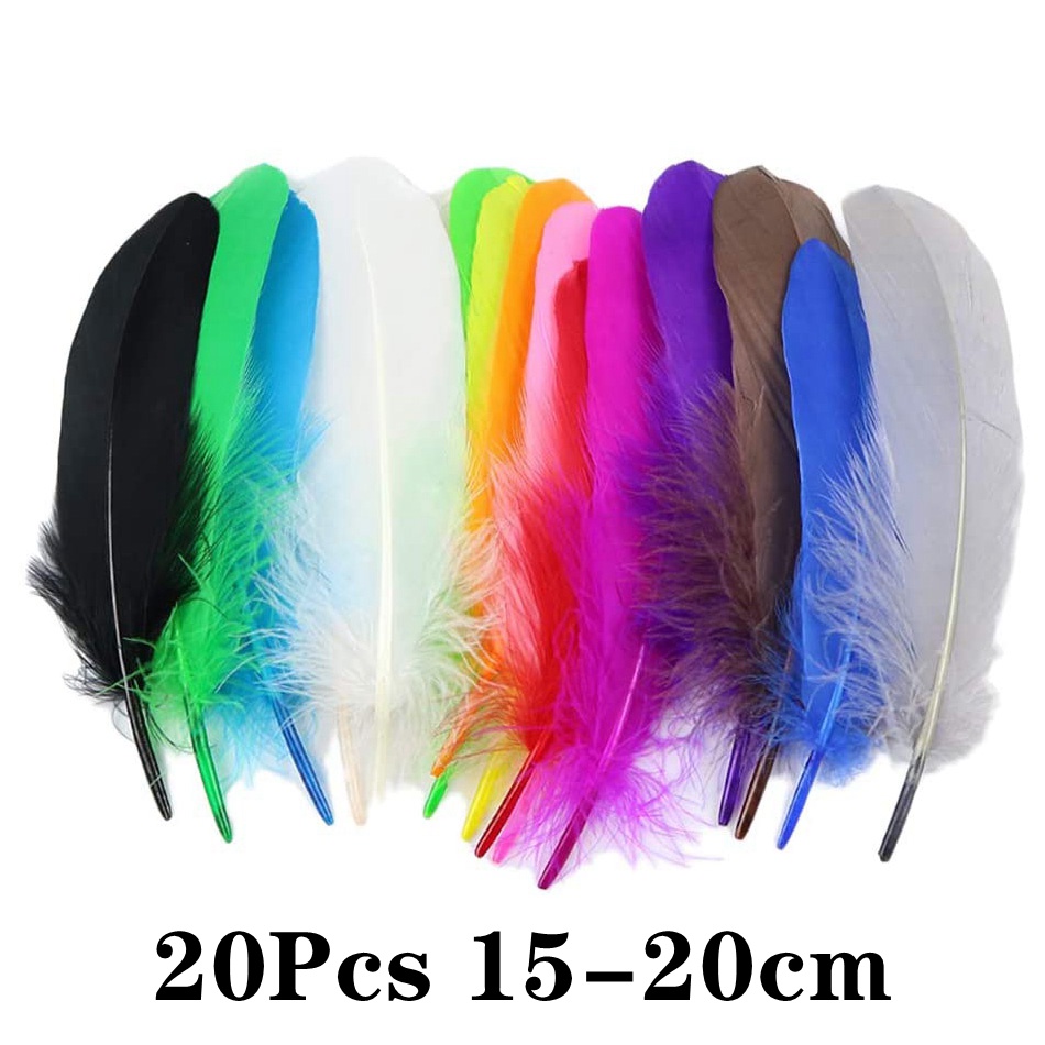 Set 20 Lông Vũ 15-20cm Nhiều Màu Sắc Dùng Để Trang Trí Tiệc Cưới / Giáng Sinh