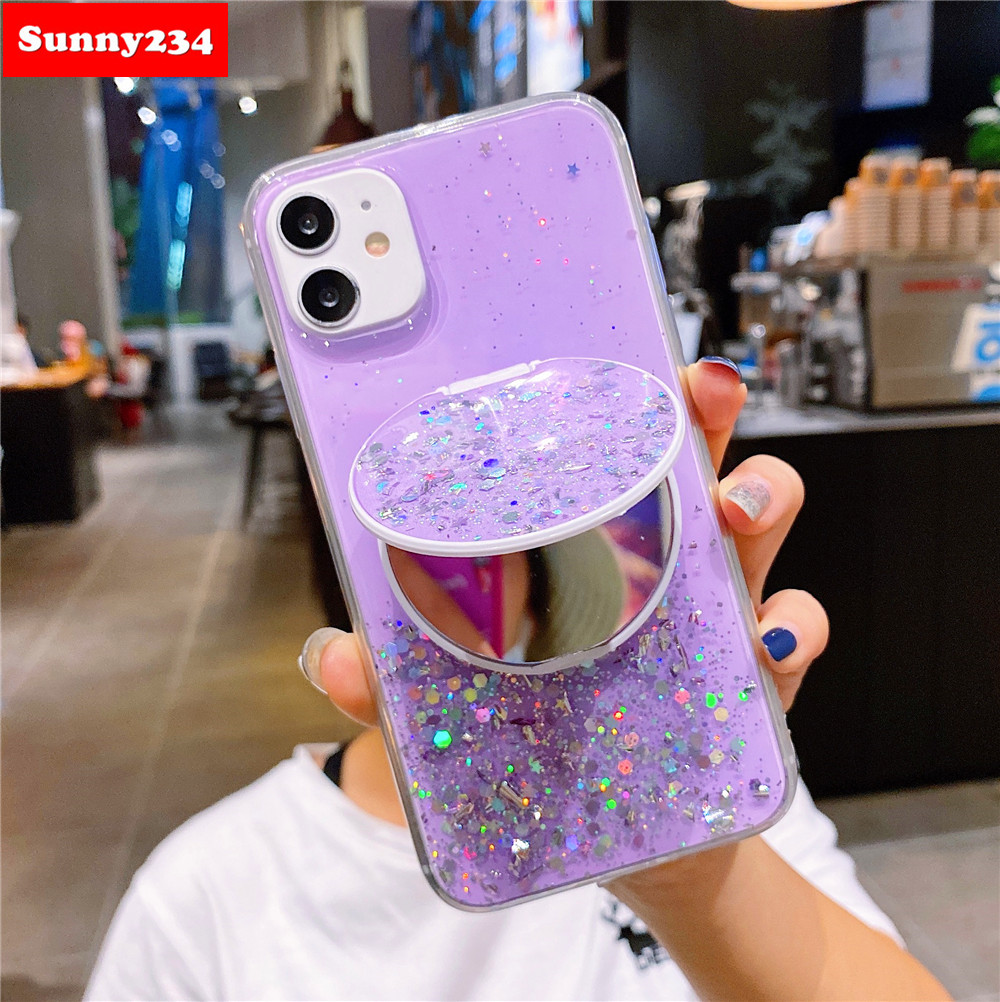 Ốp Điện Thoại Có Gương Trang Điểm Lấp Lánh Cho Iphone 12 Pro Max Iphone 6 6s 7 8 Plus 11 Pro Max