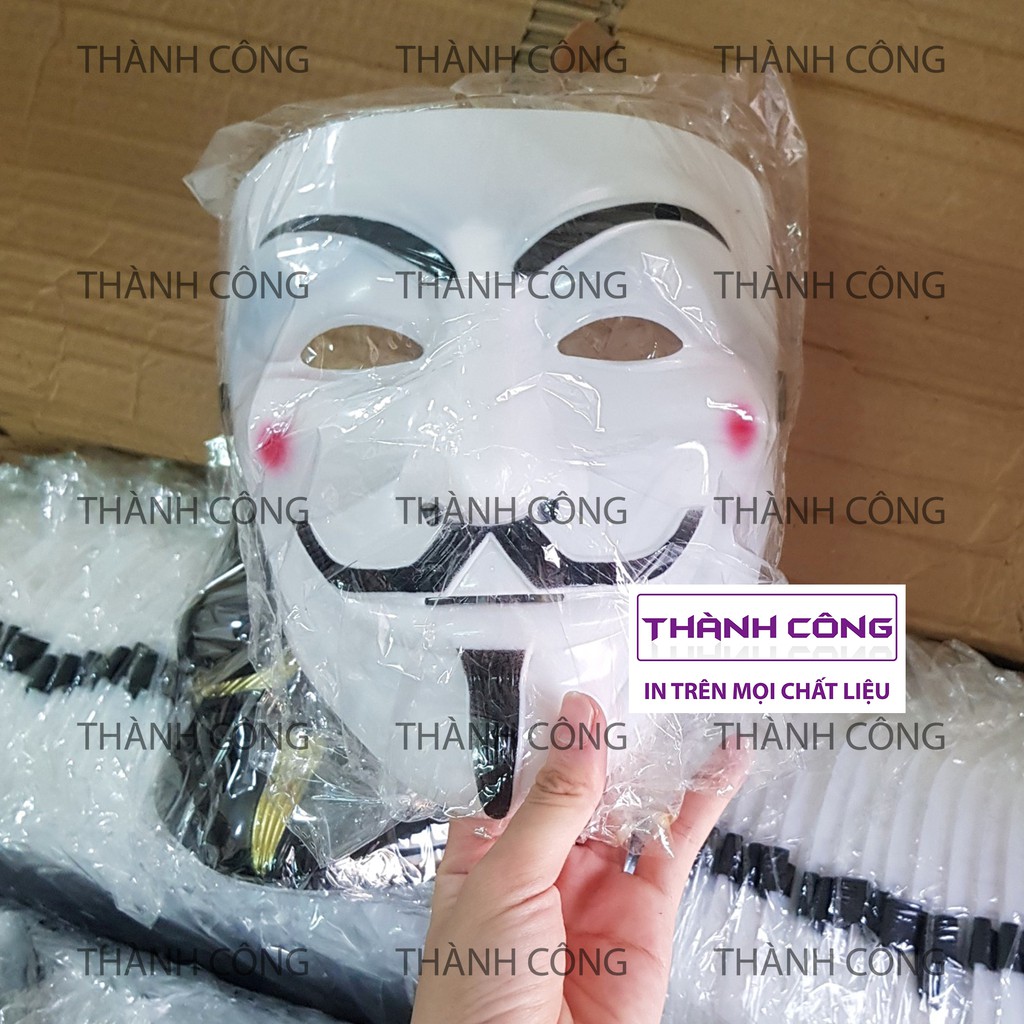 Mặt Nạ Hacker - Anonymous - Hai Mẫu Mặt Nạ Thằng Hề Vô Danh Hóa Tranh Halloween - 4 Màu Vàng Trắng Đen Bạc